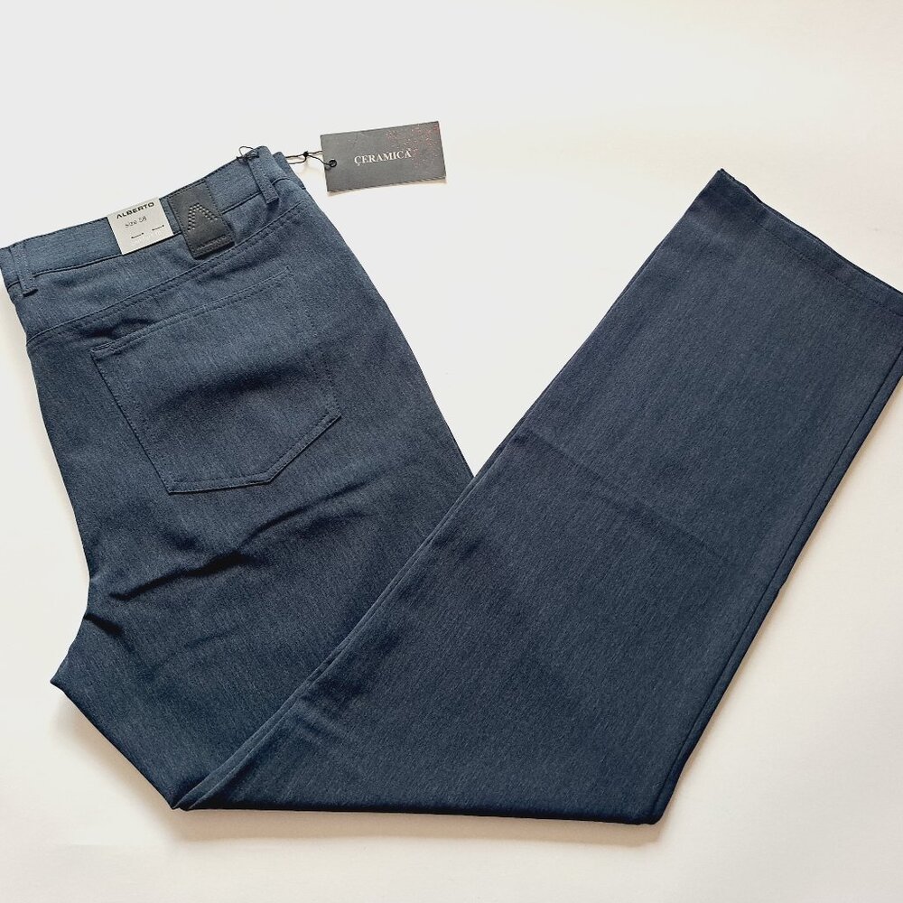 NEW Alberto Ceramica Comfort Fit Dark Blue Pants Size 58